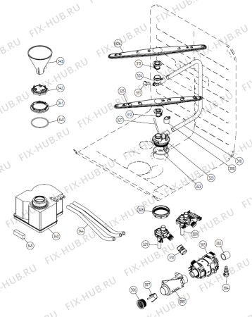 Взрыв-схема посудомоечной машины Gorenje DM 16 Brilliant SE   -White Bi (900001021, DW20.1) - Схема узла 03
