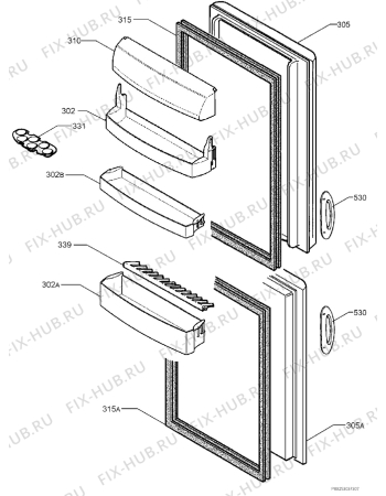 Взрыв-схема холодильника Rosenlew RJP3301 - Схема узла Door 003