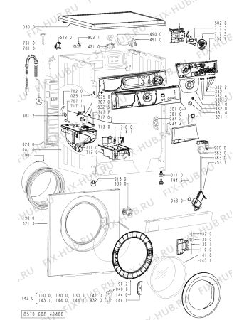 Схема №1 AWM 6081 с изображением Микропереключатель для стиралки Whirlpool 481228219697