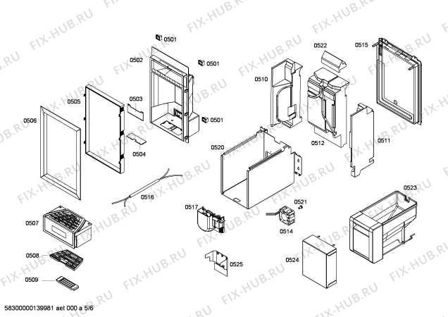 Взрыв-схема холодильника Gaggenau RF463200AU - Схема узла 05