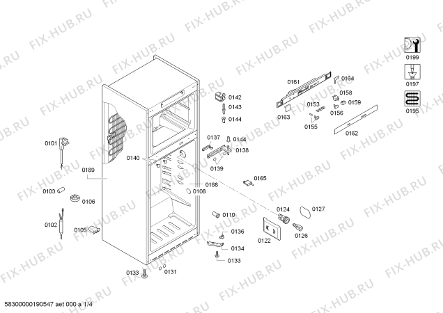 Схема №1 KD30NX04 с изображением Дверь морозильной камеры для холодильной камеры Siemens 00685698