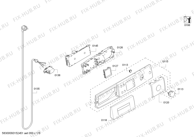 Схема №1 WAS32493 Bosch Logixx 8 VarioPerfect Made in Germany с изображением Панель управления для стиральной машины Bosch 00702492