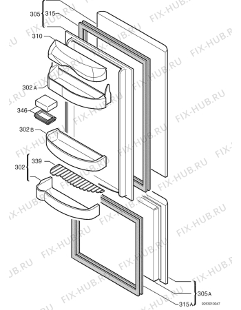 Взрыв-схема холодильника Privileg 332001_40026 - Схема узла Door 003