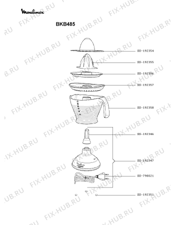 Схема №1 BKB485 с изображением Моторчик для соковыжималки Moulinex SS-192347