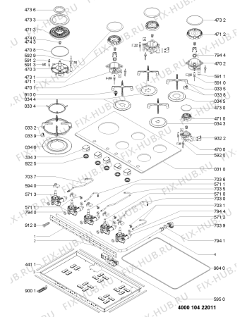 Схема №1 BDC91BERNA с изображением Холдер для плиты (духовки) Whirlpool 481010405964