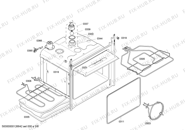 Взрыв-схема плиты (духовки) Bosch HEN43T054 - Схема узла 03
