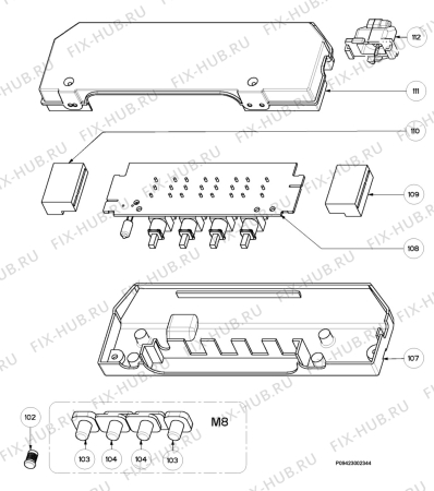 Взрыв-схема вытяжки Electrolux EFC9550X/A - Схема узла Section 2