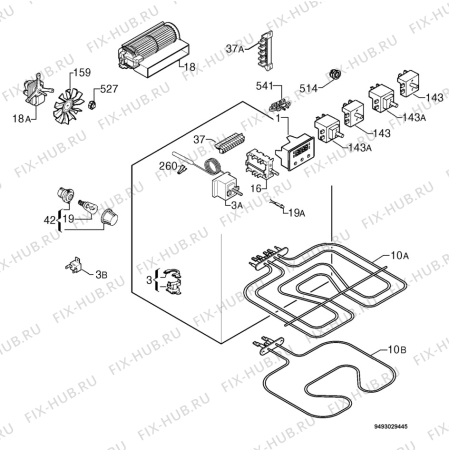 Взрыв-схема плиты (духовки) Privileg 097495_60777 - Схема узла Electrical equipment 268