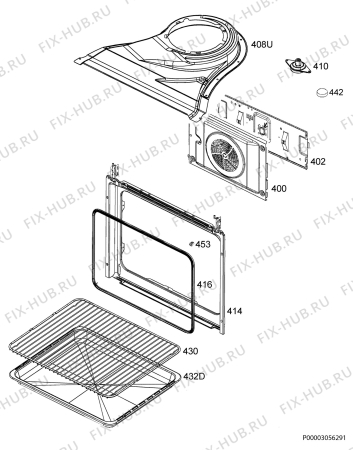 Взрыв-схема плиты (духовки) Electrolux EOZ5700AAX - Схема узла Oven