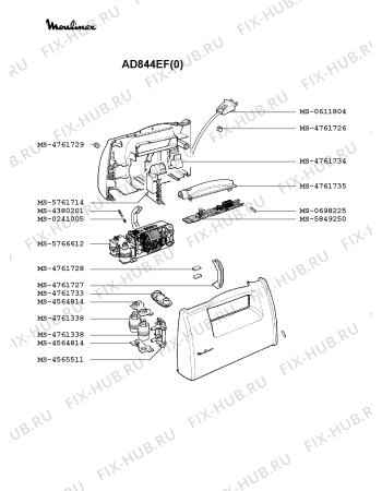 Взрыв-схема блендера (миксера) Moulinex AD844EF(0) - Схема узла RP000722.7P2