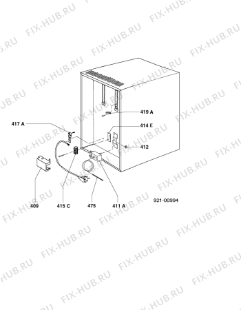 Взрыв-схема холодильника Electrolux RH238LG - Схема узла Armature/fitting