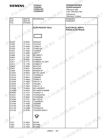 Схема №1 FC207S4FF с изображением Интегрированный контур для телевизора Siemens 00791796