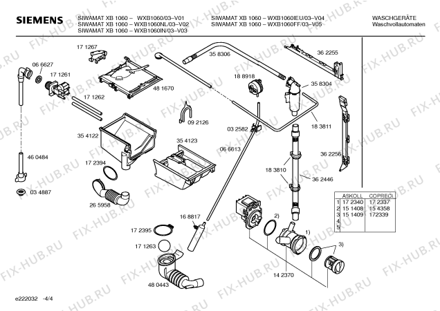 Схема №2 WXB1060IN Siemens WM 2000E с изображением Панель управления для стиралки Siemens 00365066