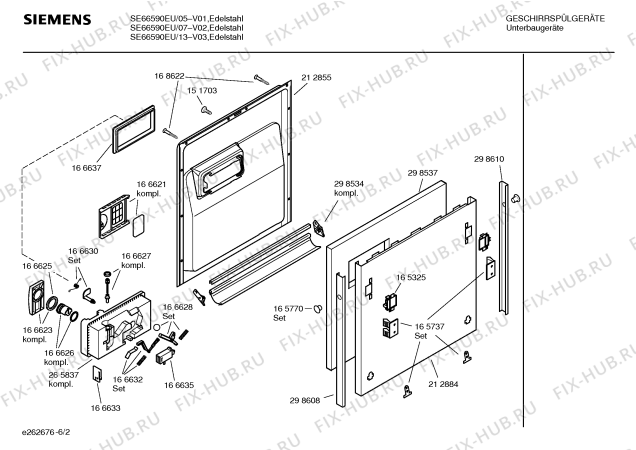 Взрыв-схема посудомоечной машины Siemens SE66590EU - Схема узла 02