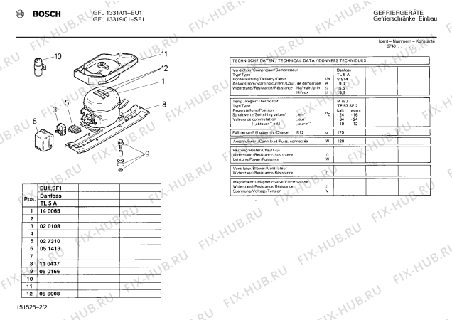 Взрыв-схема холодильника Bosch GFL1331 - Схема узла 02