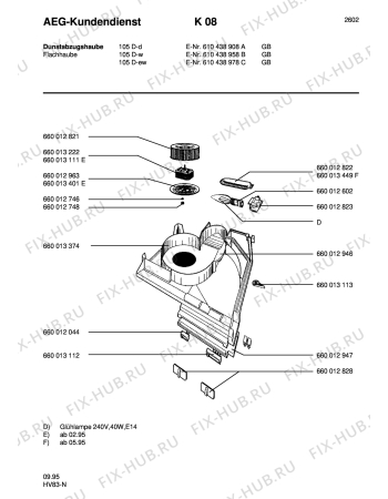 Схема №1 155 D - B с изображением Покрытие для вытяжки Aeg 8996600128228