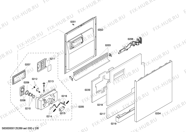 Взрыв-схема посудомоечной машины Kenmore 63016304406 Kenmore Elite - Схема узла 02