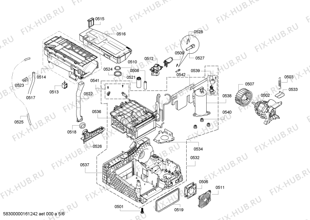 Взрыв-схема сушильной машины Bosch WTW84370FG Avantixx 7 - Схема узла 05