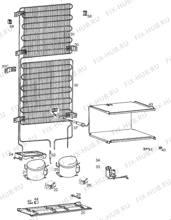 Взрыв-схема холодильника Electrolux ER7642B - Схема узла Cooling system 017