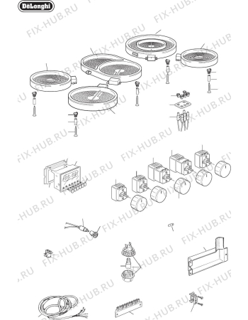 Схема №2 DEF905E с изображением Винт для плиты (духовки) DELONGHI 001327