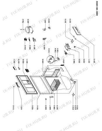 Схема №1 XL5708 с изображением Дверца для холодильной камеры Whirlpool 481010512126