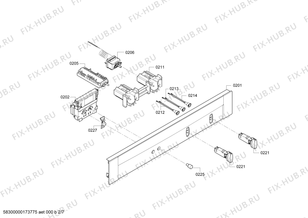 Схема №1 B85H42N3MC с изображением Панель управления для плиты (духовки) Bosch 00744680