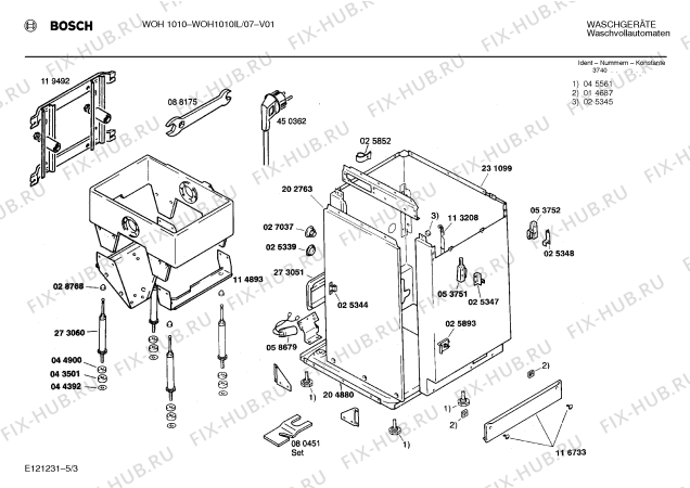 Схема №1 WOH1010SN, WOH1010 с изображением Вкладыш в панель для стиралки Bosch 00281911