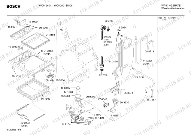 Схема №1 WOK2601SN WOK2601 с изображением Вкладыш в панель для стиральной машины Bosch 00360184