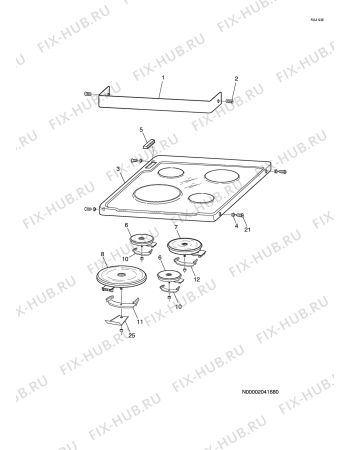 Взрыв-схема комплектующей Zanussi ZCS604N - Схема узла H10 Hob