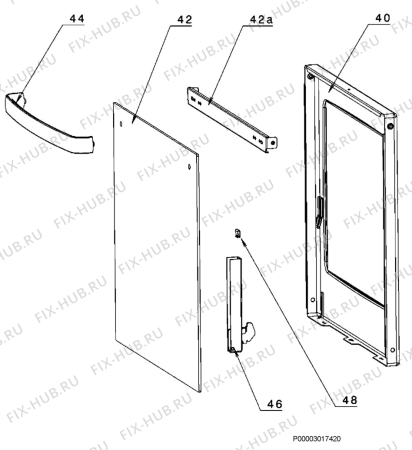 Взрыв-схема плиты (духовки) Zanussi ZCG552GXB - Схема узла Door