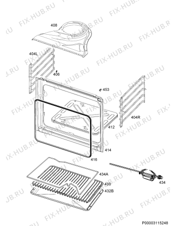 Взрыв-схема плиты (духовки) Aeg BGB101011M - Схема узла Oven