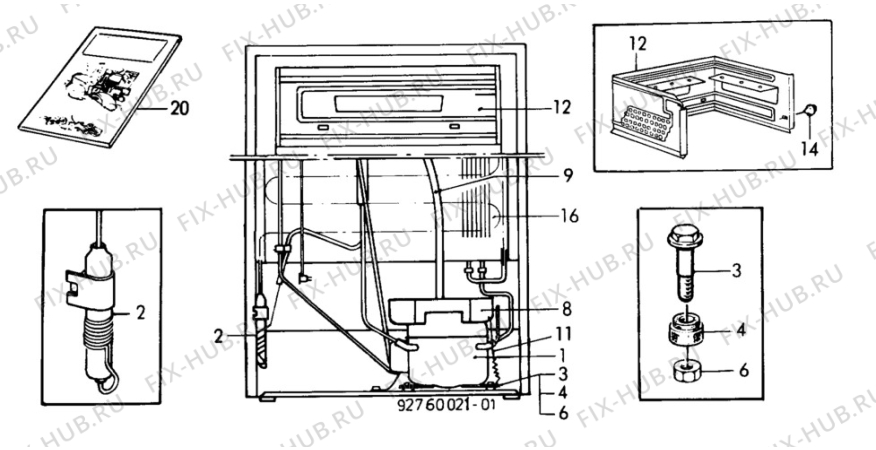 Взрыв-схема холодильника Zanussi ZF335C - Схема узла C10 Cold, users manual