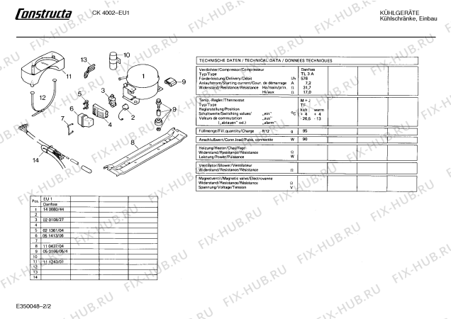 Взрыв-схема холодильника Constructa CK4002 - Схема узла 02