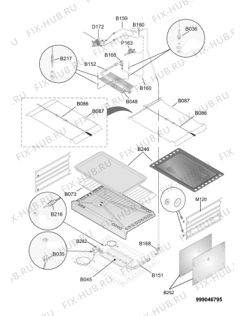 Схема №1 ACM 404/1 J с изображением Направляющая для плиты (духовки) Whirlpool 482000018621
