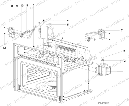 Взрыв-схема микроволновой печи Zanussi ZKC38313XK - Схема узла Section 6