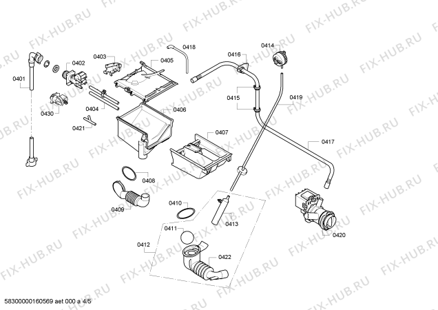 Взрыв-схема стиральной машины Bosch WAE2041STR Maxx 7 VarioPerfect - Схема узла 04