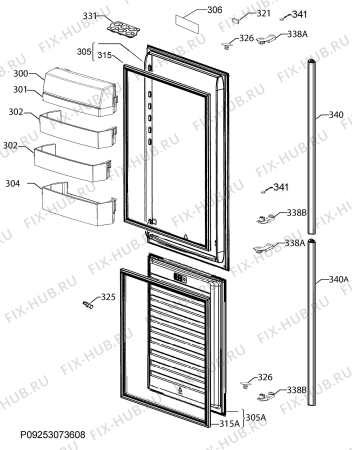 Взрыв-схема холодильника Aeg RCB6372BOW - Схема узла Door