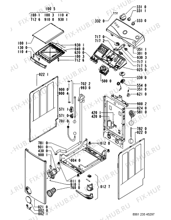 Схема №1 AWT 2359 с изображением Обшивка для стиральной машины Whirlpool 481245214679