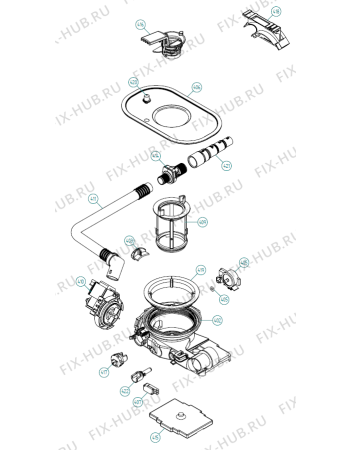 Взрыв-схема посудомоечной машины Asko D5233 XXL FI US   -Titanium FI (341074, DW70.3) - Схема узла 04