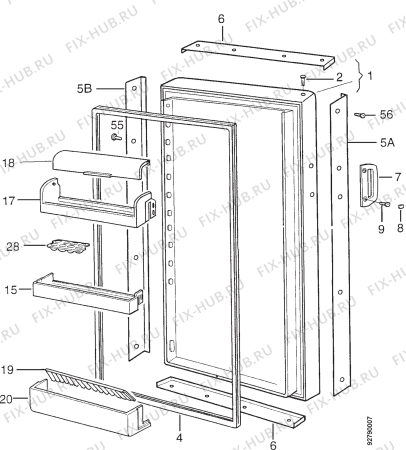 Взрыв-схема холодильника Zanussi ZFC395P - Схема узла Section 2