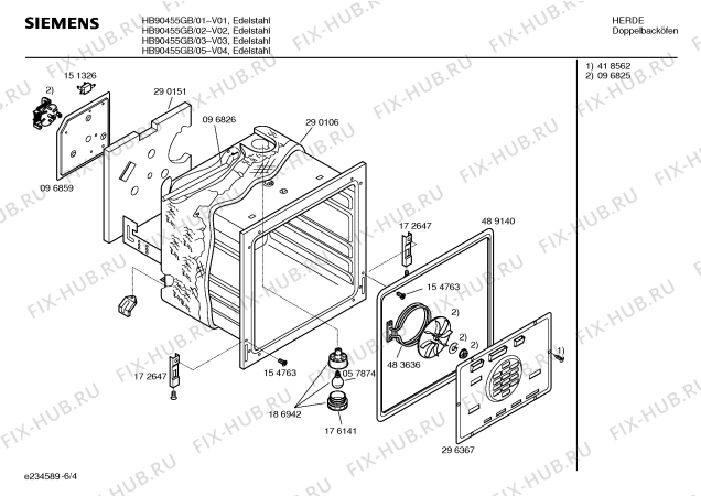 Схема №1 HB90425GB с изображением Инструкция по эксплуатации для плиты (духовки) Siemens 00587215