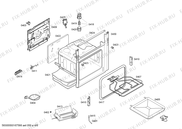 Взрыв-схема плиты (духовки) Bosch HGG323160R Bosch - Схема узла 04