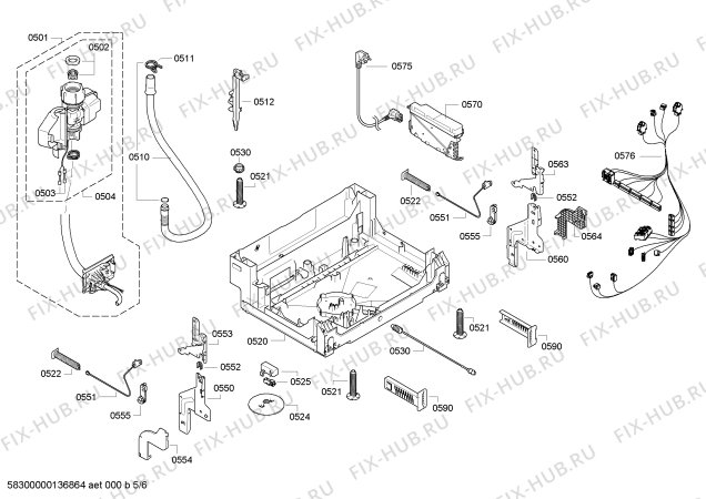 Схема №1 SMI50E05EU с изображением Передняя панель для посудомоечной машины Bosch 00672871