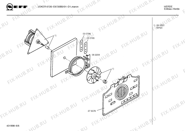 Схема №1 E6720B0 JOKER 6720 с изображением Передняя панель для плиты (духовки) Bosch 00280861