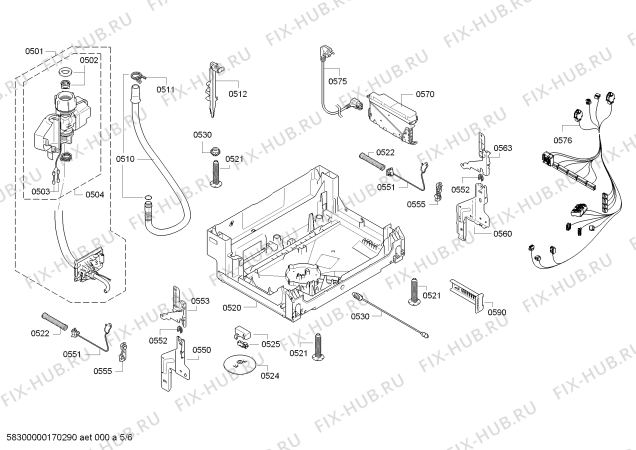 Взрыв-схема посудомоечной машины Siemens SN54E503IL made in Germany - Схема узла 05