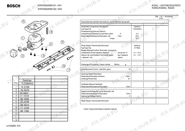 Взрыв-схема холодильника Bosch KSR32620SK - Схема узла 03