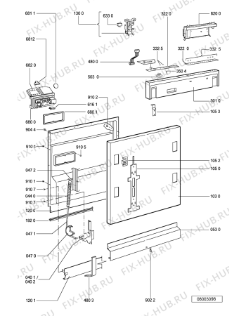 Схема №1 GSXP 7998 с изображением Панель для посудомоечной машины Whirlpool 481245371845