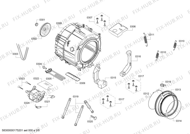 Схема №1 WAK20210ME Maxx 8 с изображением Наклейка для стиралки Bosch 00630782