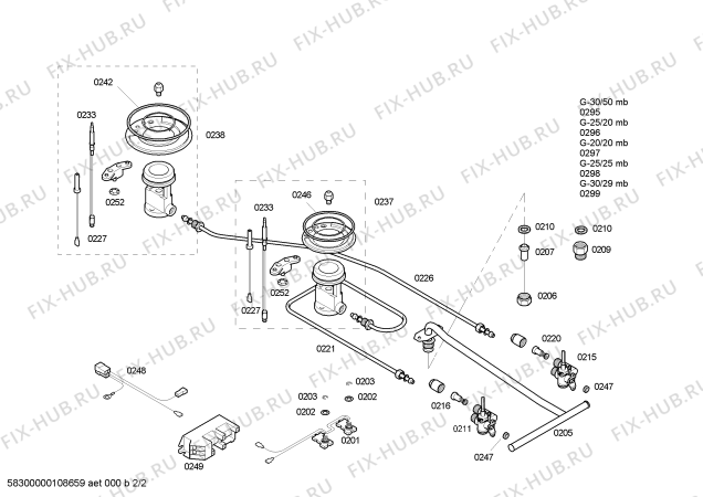 Взрыв-схема плиты (духовки) Bosch PGE375K02E - Схема узла 02