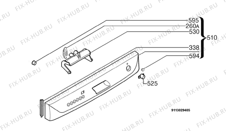 Взрыв-схема посудомоечной машины Zanussi ESF6563 - Схема узла Command panel 037